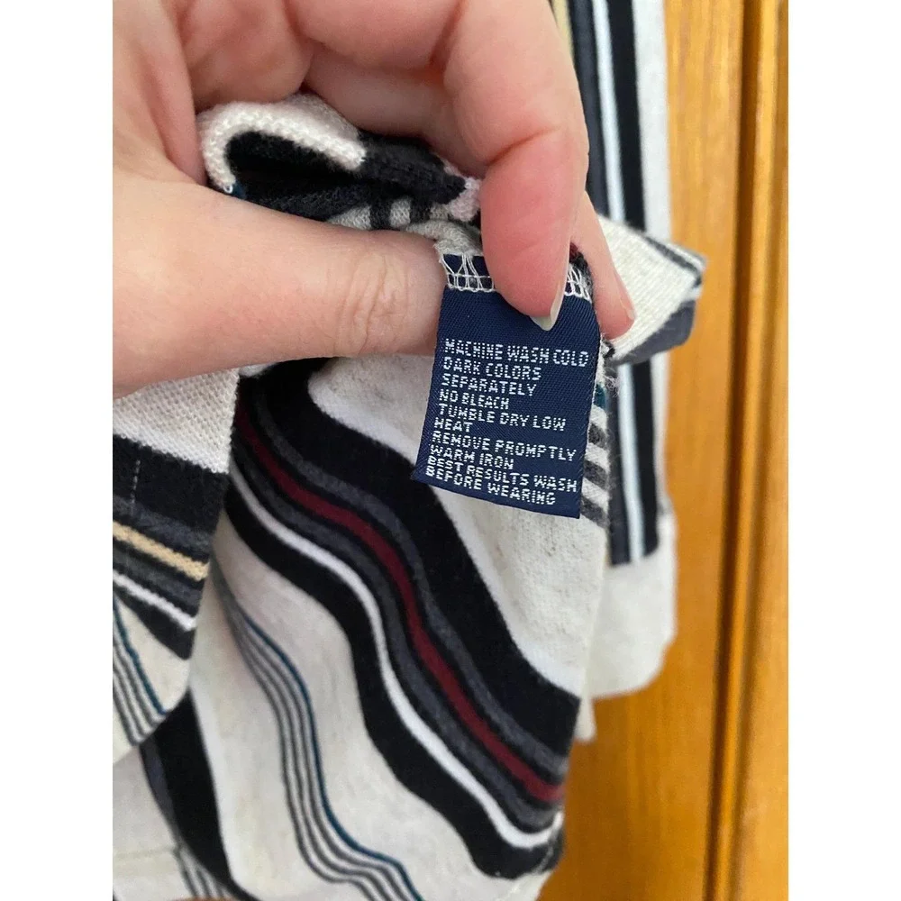 Vintage 1990s Chaps Ralph Lauren Mens Striped Rugby Polo Shirt Medium Cotton Y2K